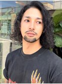 大人のグランジ波巻きスパイラルパーマメンズカット