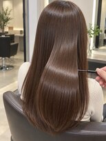 テーラヘアー 我孫子店(TELA HAIR) 【さら艶質感】ショコラブラウンのストレートヘア