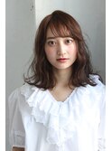 透け感バングで作るゆるふわミディ