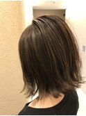 切りっぱなしハイライト_3Dカラーミニマムボブジグザグバング