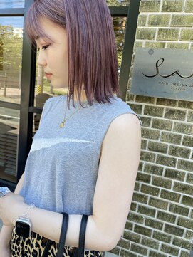 ヘアデザイン ソラ(Sola) ハイトーンラベンダーニュアンスカラー×切りっぱなし