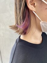 カノエ 博多ミスト店(canoe)&nbsp;切りっぱなしボブ×インナーカラー／諸岡・井尻・春日