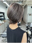 西区新町美容室★roots★大人可愛い白髪ぼかしグレージュウルフ