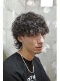 メンズカットパーマ波巻パーマウルフマッシュ札幌大通