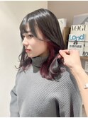 ◎美髪イヤリングカラーミディアムボブ