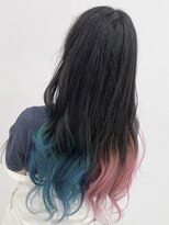 シエラ 心斎橋(CIERA.)&nbsp;CIERA.韓国風外巻き×可愛いテールデザインピンク×アクアブルー