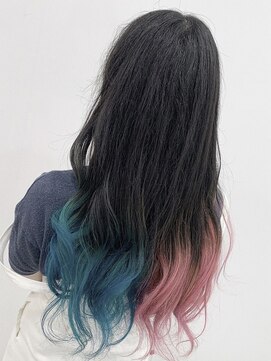 シエラ 心斎橋(CIERA.) CIERA.韓国風外巻き×可愛いテールデザインピンク×アクアブルー