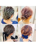 髪短めのお客様アップスタイル※スタイル集
