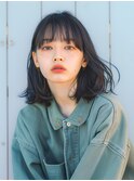 ★ぱっつん前髪/レイヤー/ボブ/アッシュ/くせ毛風/ミディアム