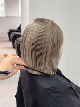 ウル 岡山駅店(ULu.) ハイライトバレイヤージュブリーチワンレンボブ岡山髪質改善ULu