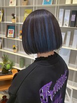 ドレス(Dress)&nbsp;インナーカラー/ネイビーブルー/切りっぱなしボブ