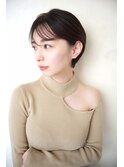 30代40代50代/耳かけマッシュショート/シースルーバング/黒髪