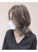 #アッシュベージュ　#ハイライトカラー　#透明感カラー