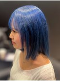 ブルーカラー/ダブルカラー/ハッシュボブ