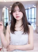 20代30代顔まわりレイヤーカット/マロンベージュ