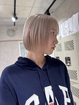 ハイプ(HYPE) ブリーチ＆ダブルカラー/ブロンドボブ/ホワイトベージュ