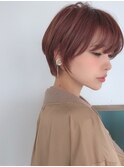 ラベンダーベージュ×ショートボブ