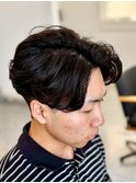 宇都宮メンズフェザーパーマニュアンスパーマセンターパート眉毛