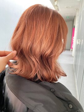 ガルボ ヘアー(garbo hair) #ガルボヘアー #オレンジ #ケアブリーチ #ハイトーン