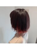 【インナーカラー】ボブ×オレンジ(曳舟)