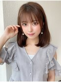 20代30代40代大人かわいい小顔ボブ ひし形シルエット グレージュ