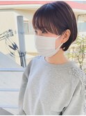 大人可愛い30代40代シースルー前髪/前下がりボブ/丸みショート