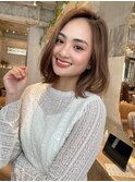 外国人風ハイライトボブ