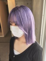 ラニヘアサロン(lani hair salon)&nbsp;ラベンダーパープル/韓国/ボブ/ダブルカラー/ブリーチ/ショート