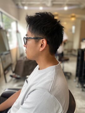 メンズカット バイ ソイクフ(メンズカット by SOY-KUFU) MEN'S HAIRアッシュブラックベリーショート