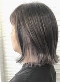 夏先取りインナーグラデーション切りっぱなしシルバーカラー