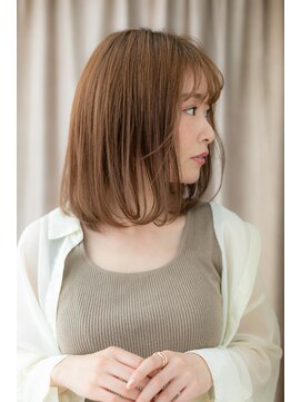 カバーヘア 上尾西口店(COVER HAIR) シースルーバングカーキベージュ大人ボブディY上尾20代30代40代