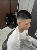 坊主フェード　バズカット