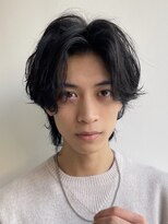 シャドウパーマ　センターパート