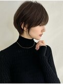 前髪あり耳掛け丸みくびれ大人ショートボブ20代30代40代50代＊