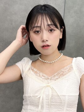 ロンド ブランシュ 錦糸町北口(Lond blanche) イメチェン外ハネボブ美髪ワイドバングミディアム縮毛矯正ボブ