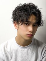 センターパート波巻きパーマスパイラルパーマツイストスパイラル