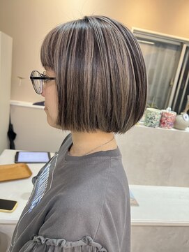 アスラン(ASLAN) 【aslan】コントラストハイライト/白髪ぼかしハイライト/ボブ