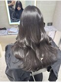 韓国風くびれレイヤーカット×グレージュ×透明感ブラウン川又