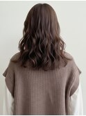 マロンベージュ デジタルパーマ &nbsp;ミディアムレイヤー 白髪染め
