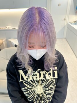 ノラ ウメダ(NORA UMEDA) 【chiaki】lavender rootsハイトーンデザインカラールーツカラー