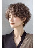 白髪ぼかし脱白髪染め大人ショート40代50代60代