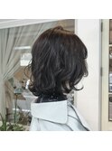 “ 小顔ヘア マスクヘア切りっぱなしゆるかわパーマ”中西英美子