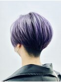 ショートボブ　ラベンダー　パープル