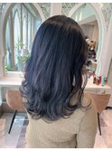 【Lond robin】河野まい　韓国風ブルーブラック縮毛矯正