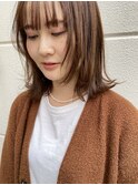 ミディアムレイヤー×ベージュブラウン