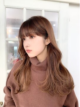 アリュウル 表参道(ALLURE) 小顔に見せる韓国ヘア 前髪あり【水越】 ベージュ　グレージュ