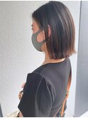 モカブラウン_マロンベージュ Aラインボブ かきあげ