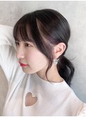 顔回りカール_斜めバンググレージュカラー_ba410012