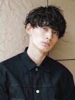 カライング(ing) スーツ短髪ツーブロック束感モテる黒髪シークレットパーマ流行