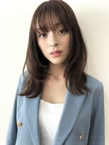 コート 表参道(Cote)&nbsp;くびれミディ★斜めバング/グレージュカラー/シルキーベージュ